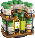 Spice Rack Organizer for Cabinet - Adjustable 2-Tier Lazy Susan