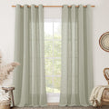 LAMIT Linen Curtains 84 in Sage Grey - Light Filtering Semi Sheer