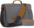 17.3 in Messenger Bag for Men - 2PCS PU Leather Canvas Set
