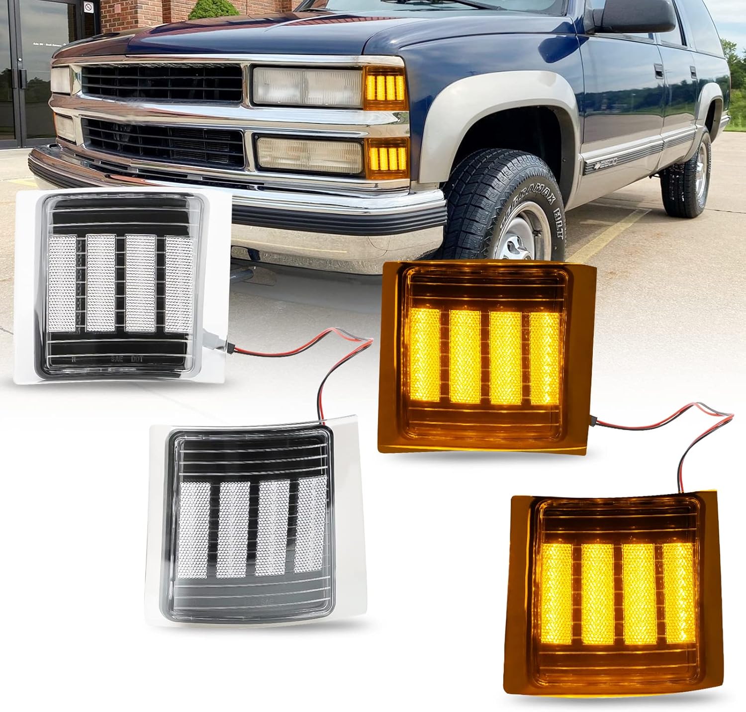 Bestview Side Marker Lights for 1994-1998 Chevy Silverado Trucks