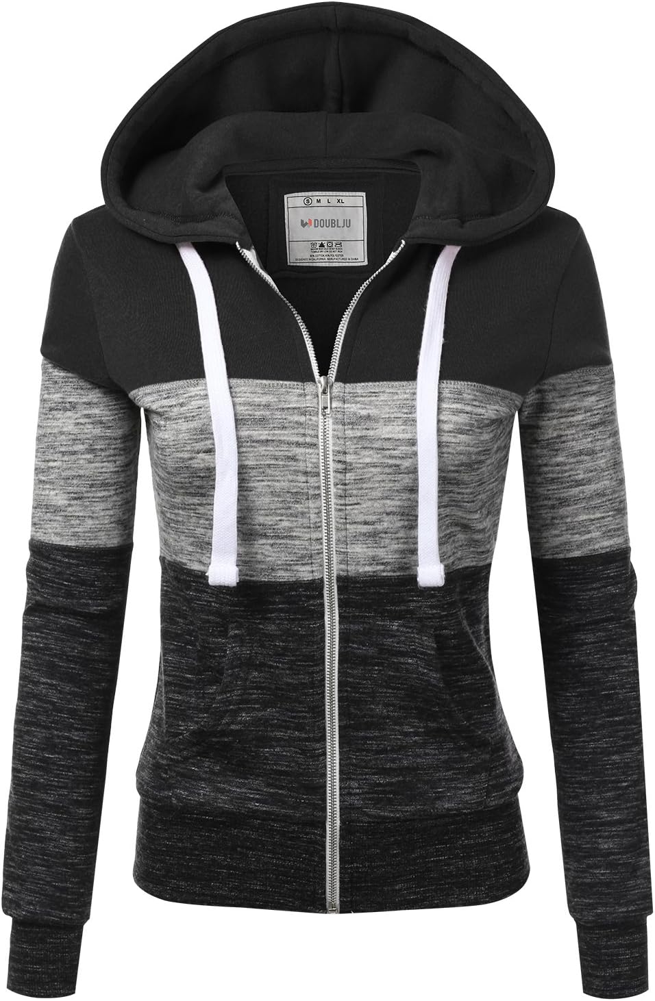 DOUBLJU Lightweight Thin Zip-Up Hoodie Jacket for Women Plus Size