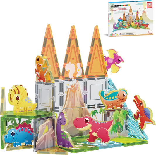 Dinosaur Magnetic Adventure with 38pcs Building Blocks Set