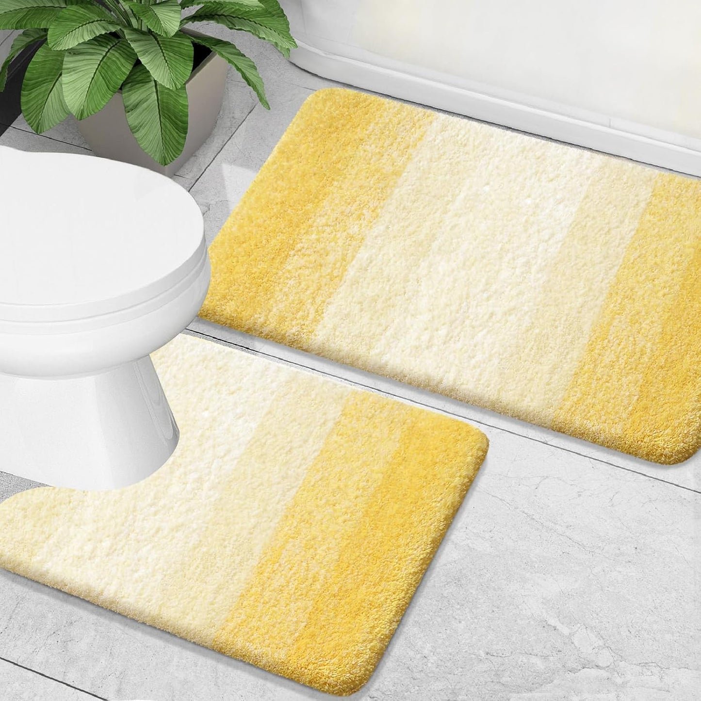 OLANLY Bathroom Rug Set 2 Piece, Soft Microfiber Mats for Comfort