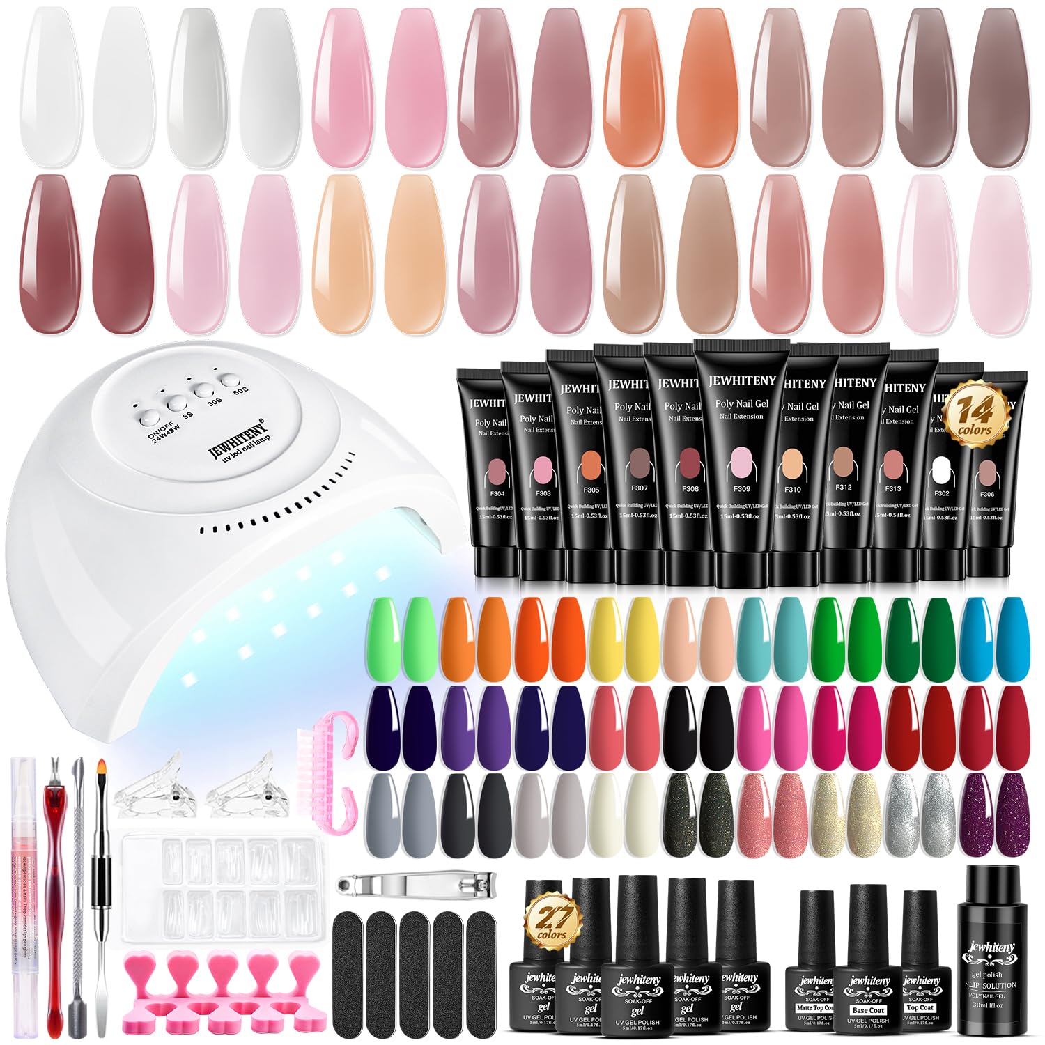 14 Colors Poly Gel Nail Kit for Stunning Nail Art at Home