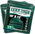 Green Heavy Duty Tarp 10x12 ft 2 Pack - 12 Mil Waterproof Cover
