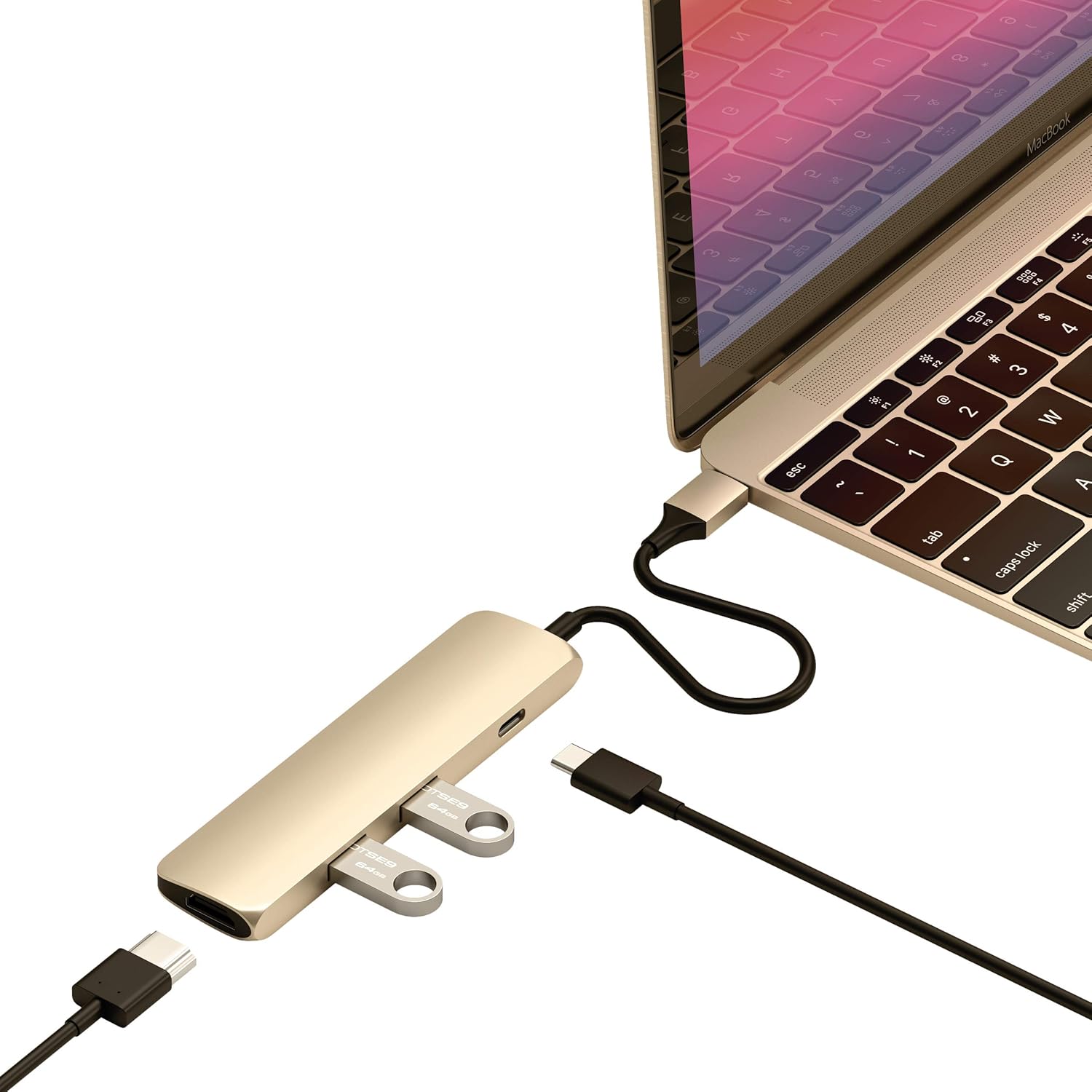 Satechi 4 in 1 USB C Hub Multiport Adapter for Fast Transfers