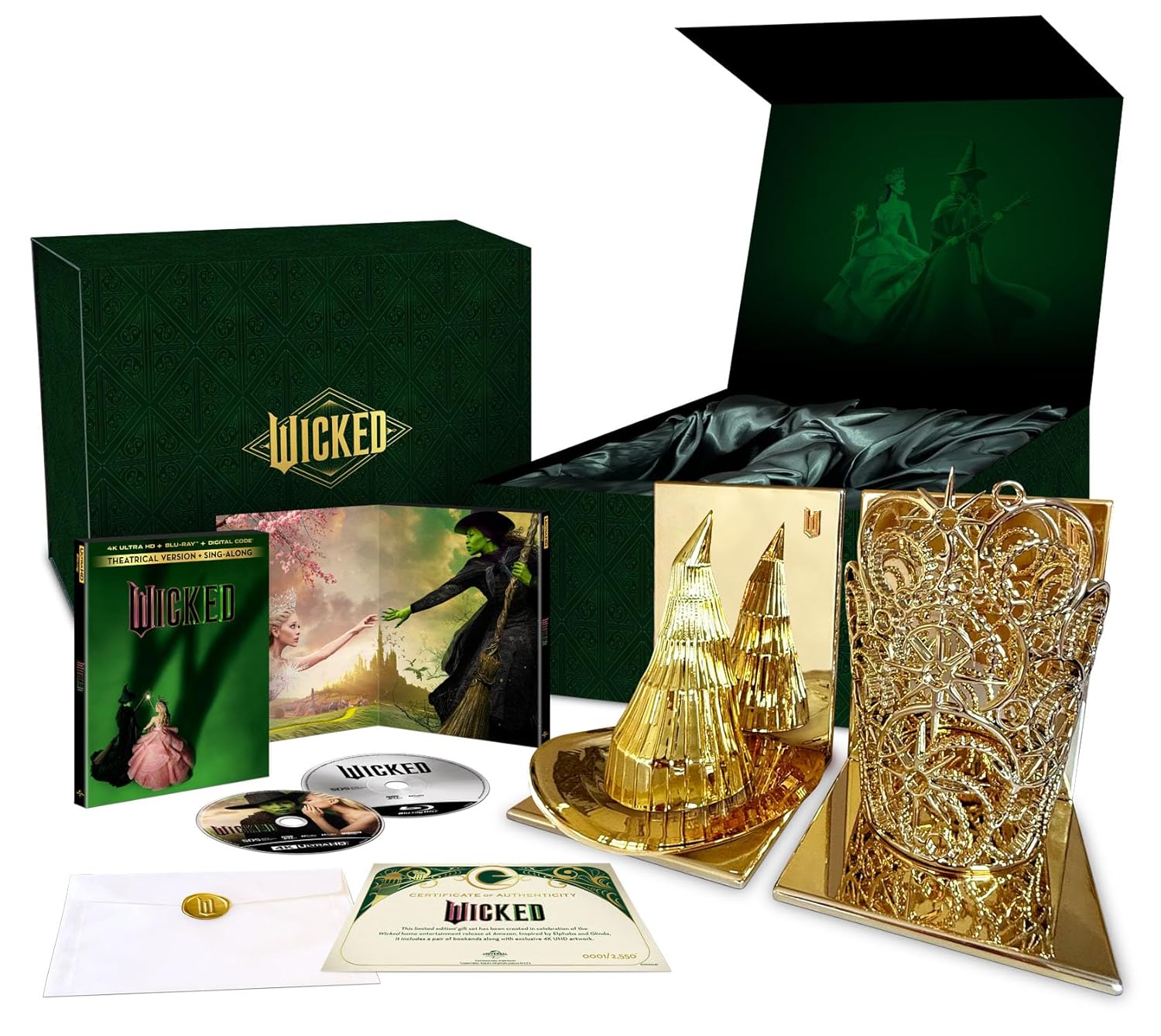 Wicked Exclusive Limited-Edition Giftset with Gold Tone Bookends