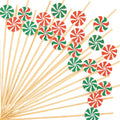 Tessco Christmas Cocktail Picks - Festive Bamboo Skewers