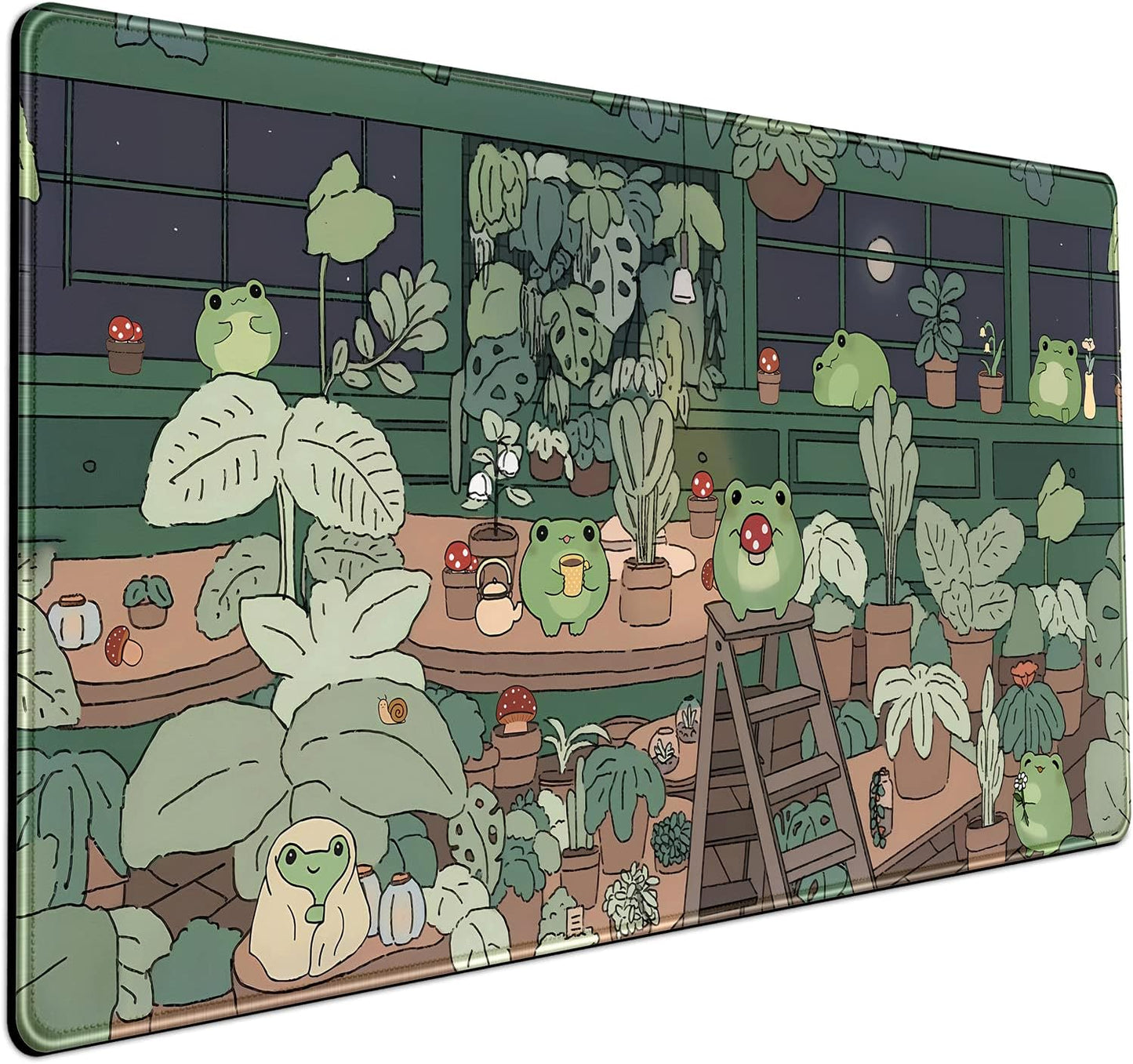 Large Frog Gaming Mouse Pad with Stitched Edges