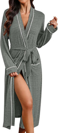 Ekouaer Womens Robe Long Bathrobe Lightweight Soft Knit Kimono - Cozy