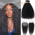 12A Curly Bundles with 5x5 HD Lace Closure - Natural Kinky Curly
