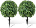 24in Artificial Topiary Boxwood Ball Tree Set of 2 - Weather Resistant