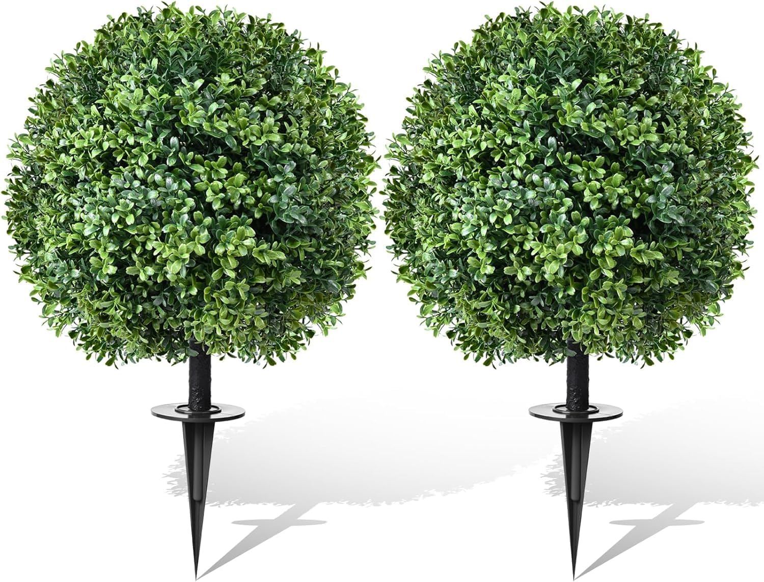 24 Inch Artificial Topiary Boxwood Ball Trees for Outdoor Decor