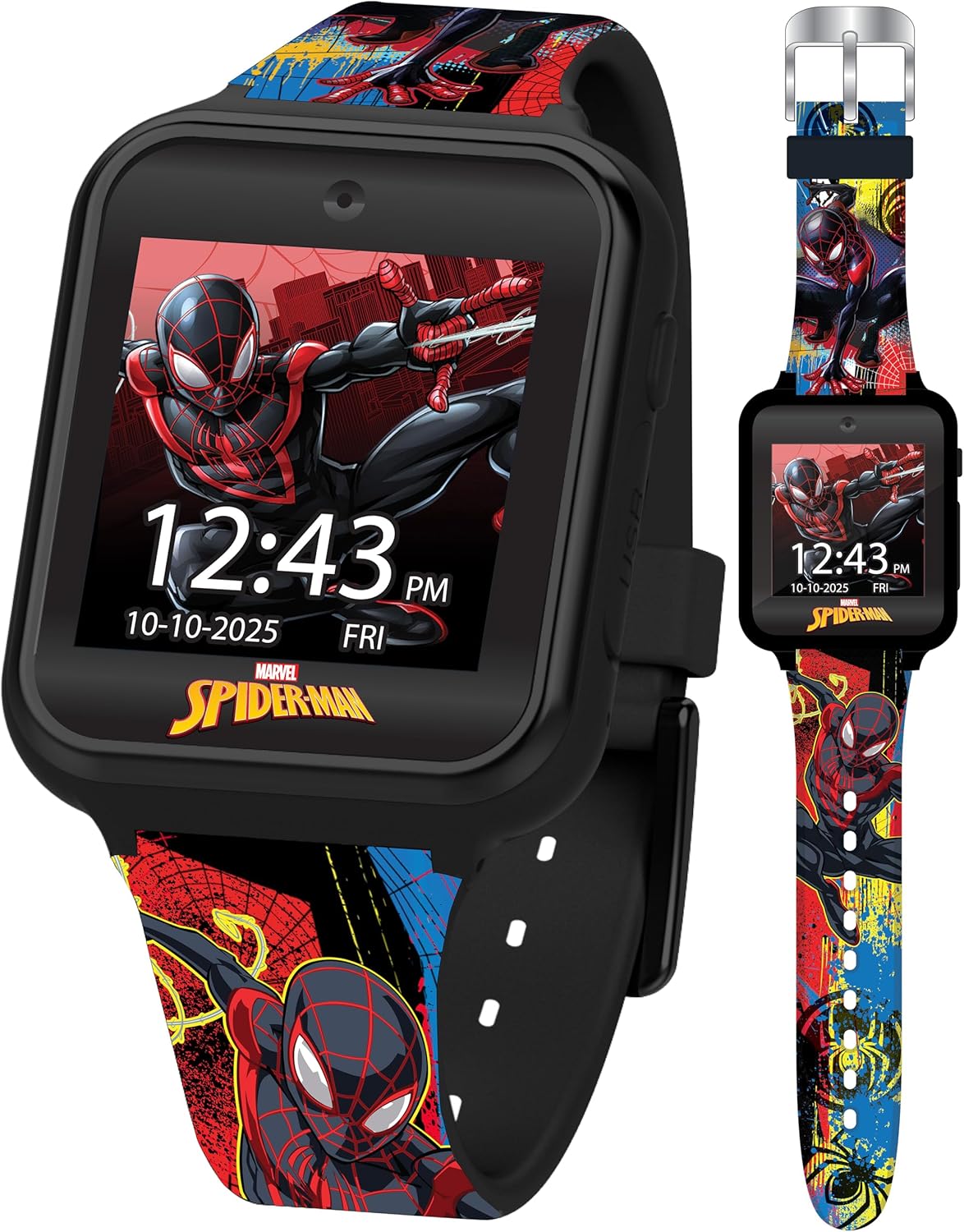 Spider-Man Kids LED Smartwatch with 10 Faces and Fun Games