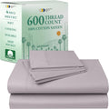 600 Thread Count Cotton Sateen Queen Sheet Set - Lavender Luxury