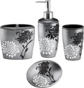 Erica 4pc Bathroom Accessories Set - Modern Classic Grey