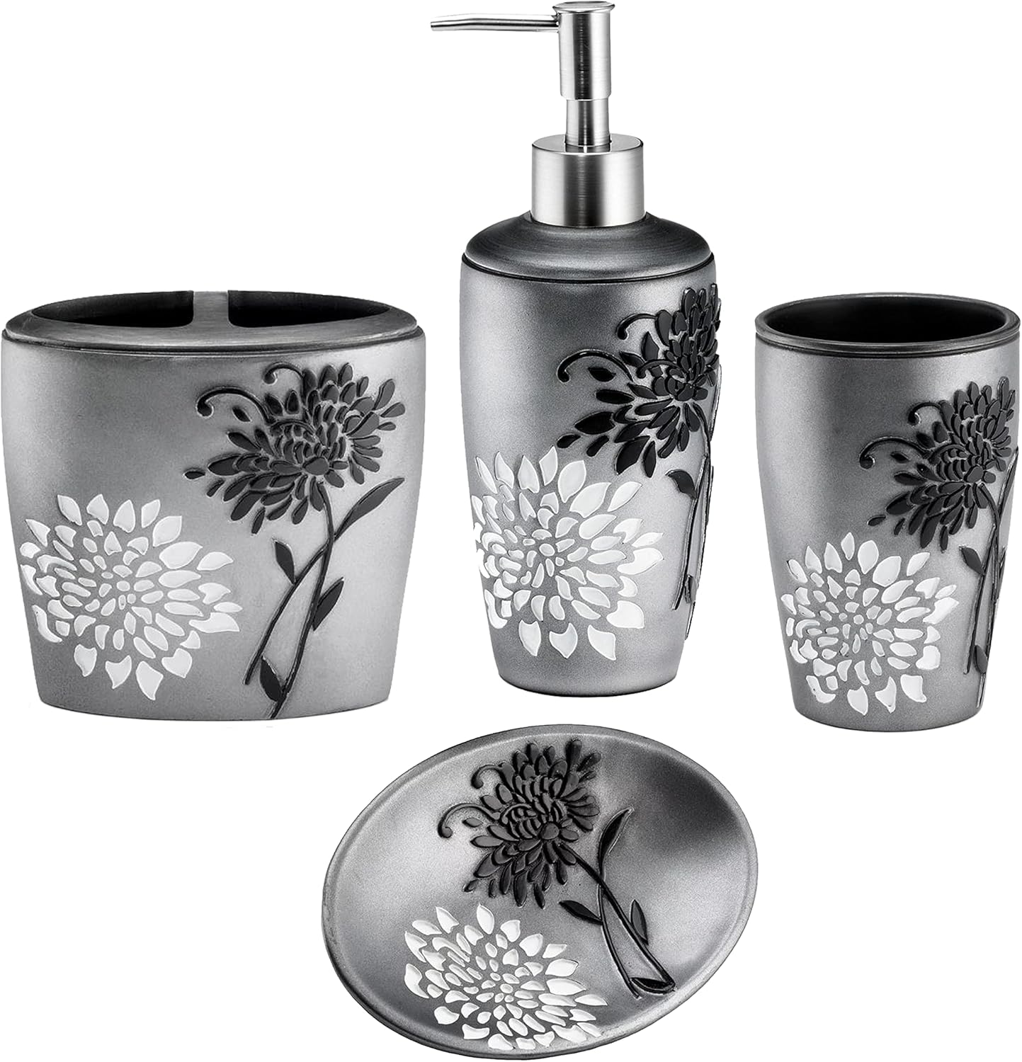 Zahari Home 4pc Erica Bathroom Accessories Set for Modern Decor