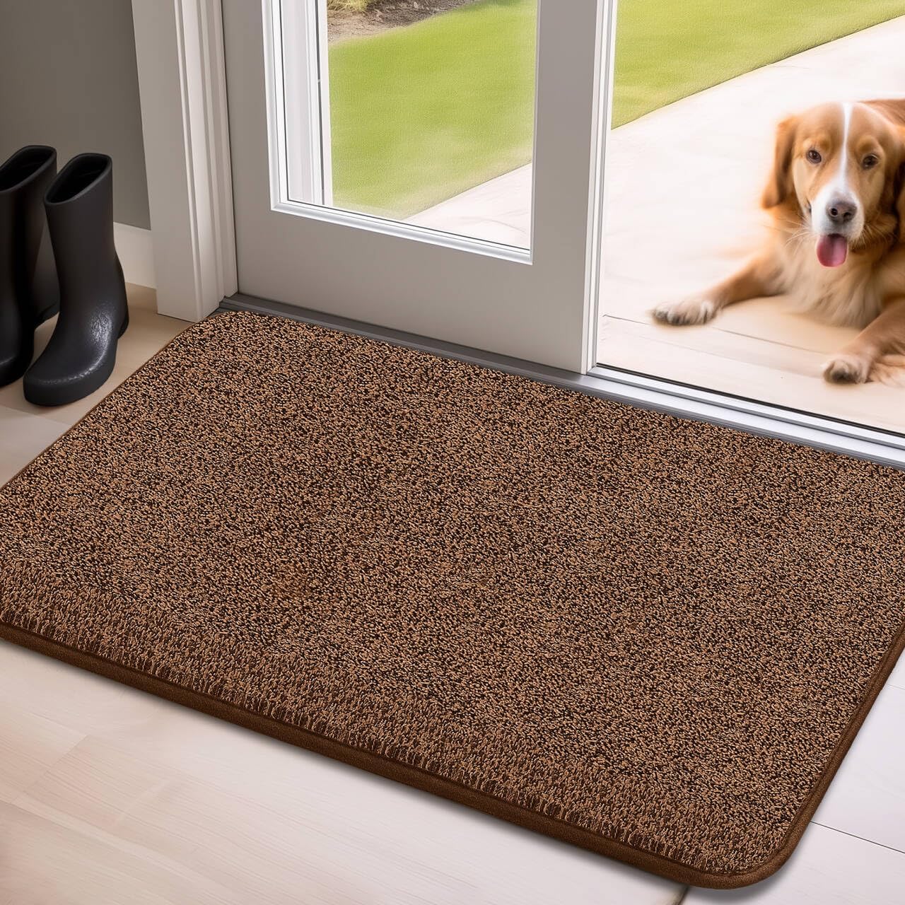 Mibao Non-Slip Absorbent Waterproof Welcome Doormat for Entryway