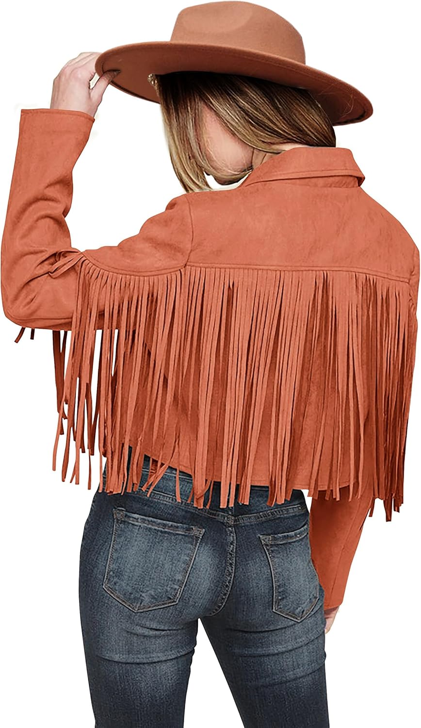 Fringe Faux Suede Leather Jackets for Women - Fall Fashion 2025