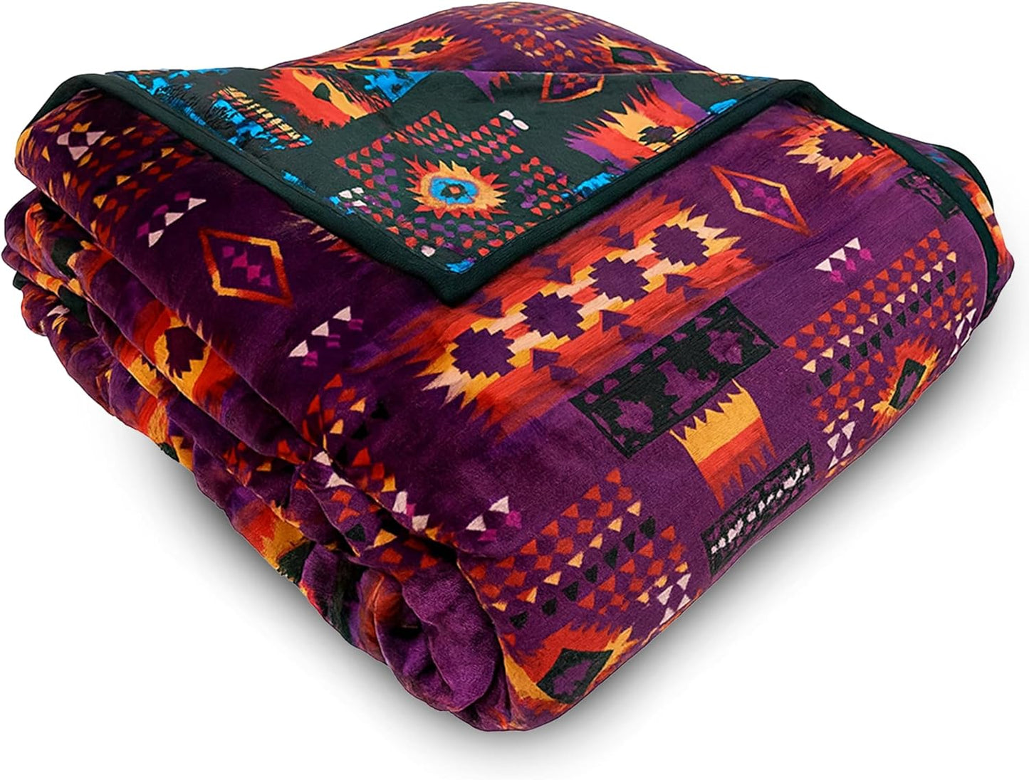 Vibrant Aztec Reversible Fleece Blanket for Cozy Decor