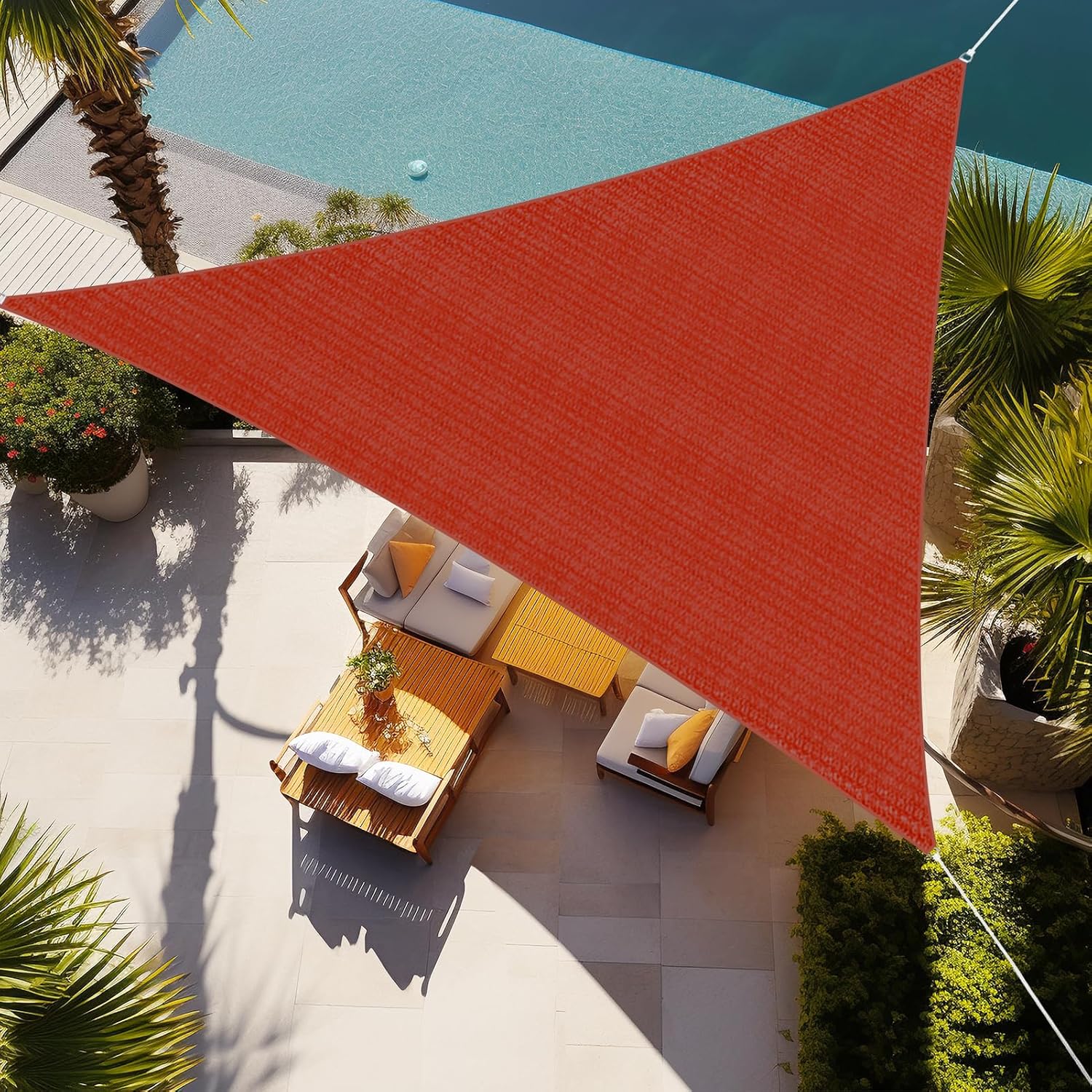 Triangle Sun Shade Sail 16ftX16ftX16ft for Patio and Garden
