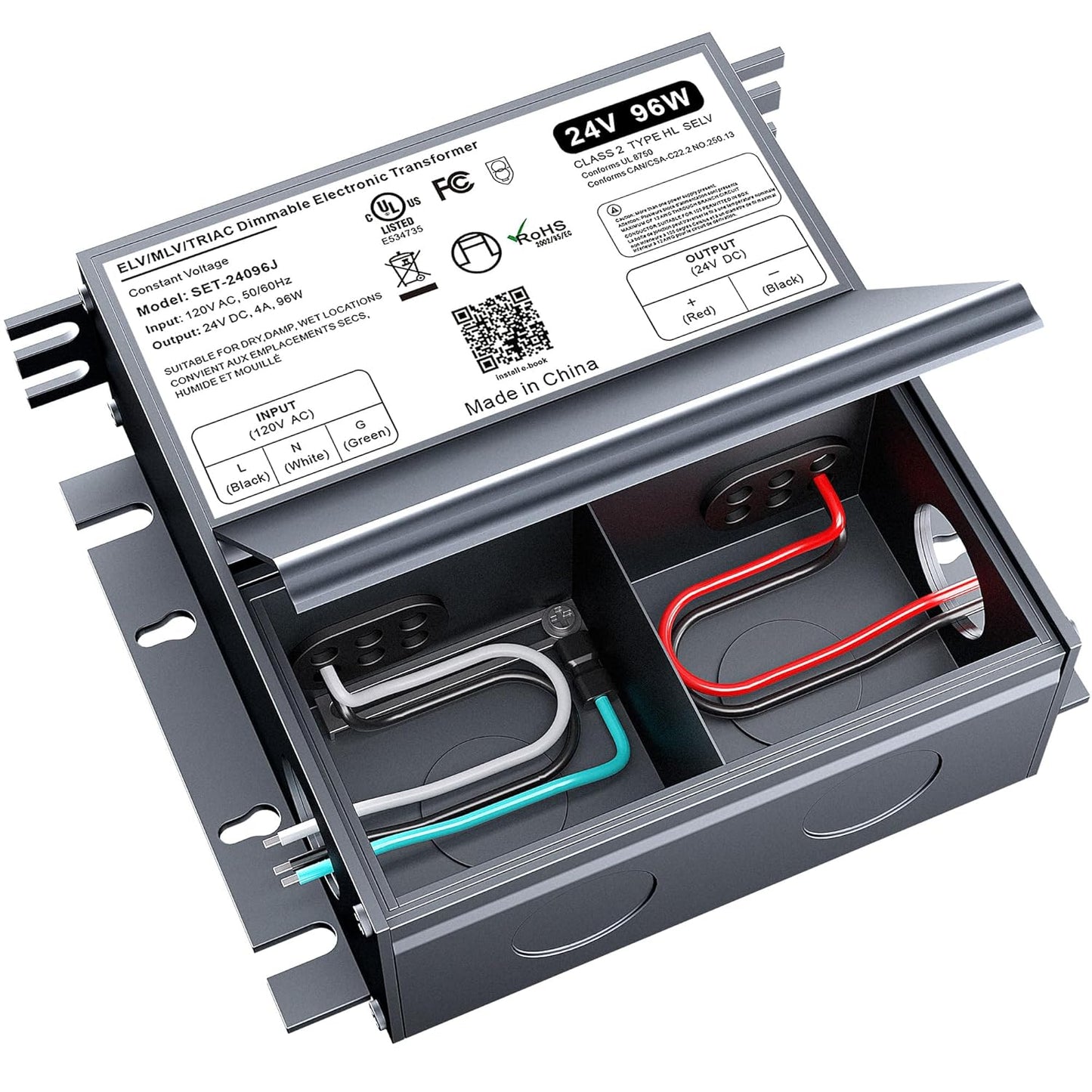 96W Dimmable LED Driver 24V for Indoor and Outdoor Lights