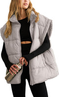 APAFES Women Winter Oversized Puffer Vest for Stylish Warmth