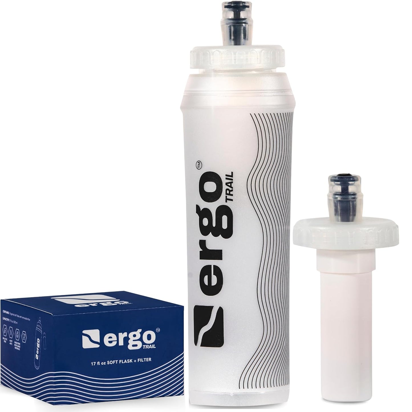 17oz Collapsible Filtered Soft Flask for Running and Hiking - Ergotrail