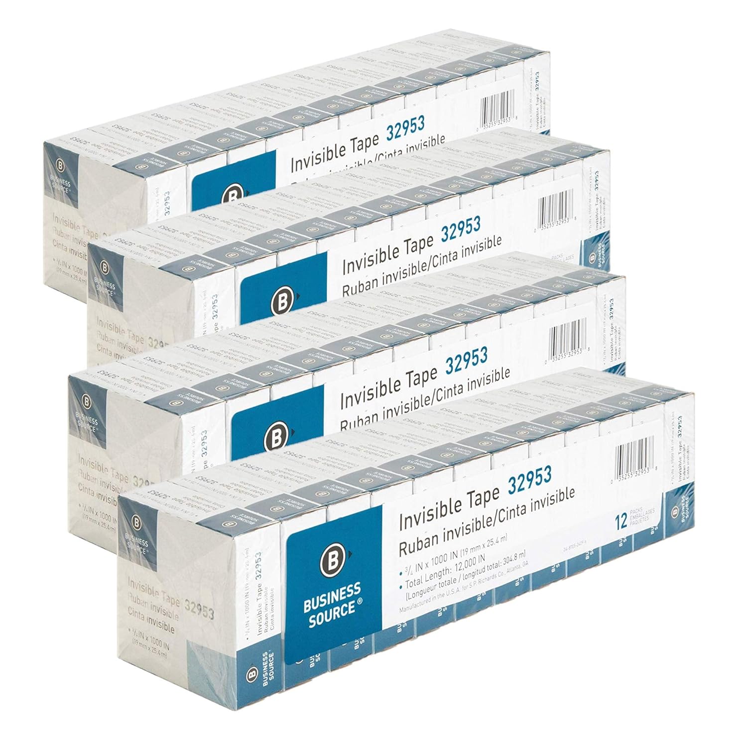 Invisible Tape 3/4in x 1000in Clear 48 Pack for All Your Needs