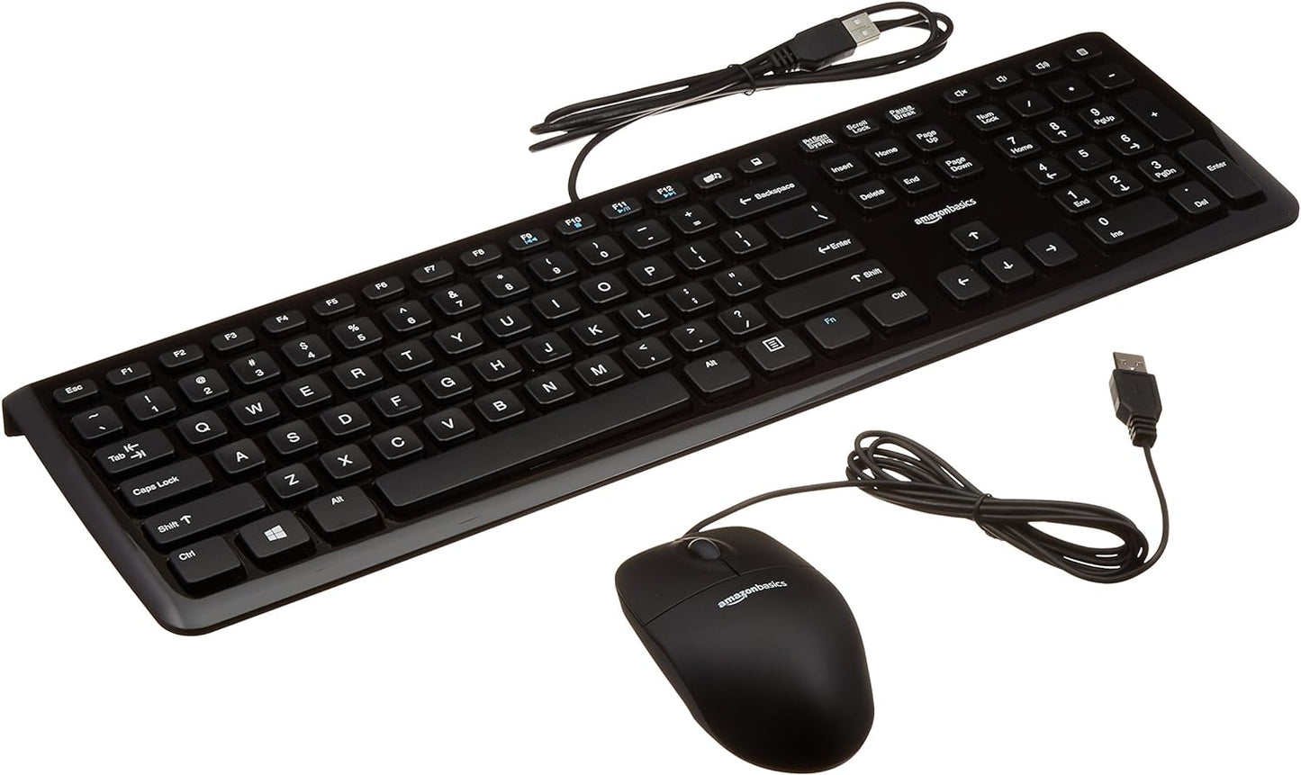 10-Pack Black Wired Keyboard & Mouse Set by  Basics