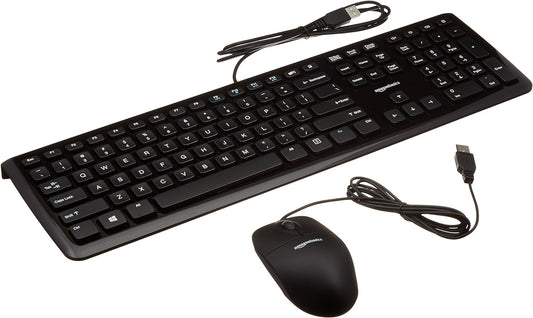 10-Pack Black Wired Keyboard & Mouse Set by  Basics