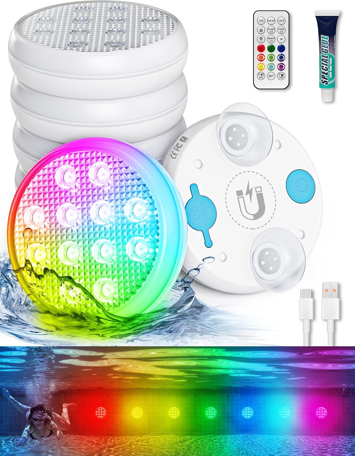 Submersible LED Lights with Remote for Stunning Pool Ambiance