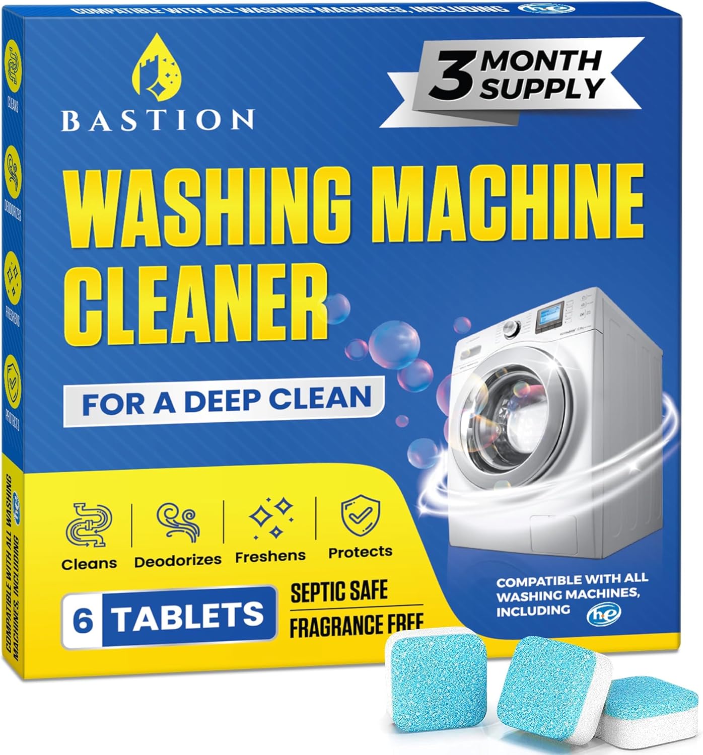 Bastion Deep Clean 6-Pack: Washer Life Saver!