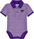 Striped polo bodysuit for infants by Creative Knitwear brand