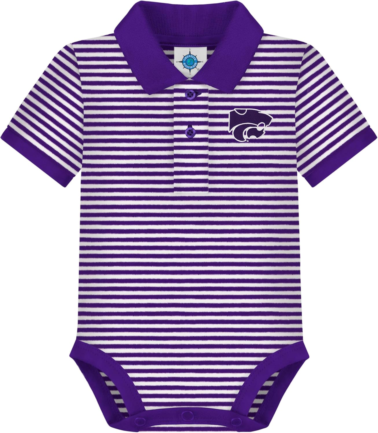 Creative Knitwear College Baby Striped Polo Bodysuit for Infants