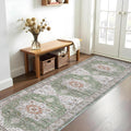RUUGME Hallway 3x10 Runner Rug - Washable Sage Runner for High Traffic