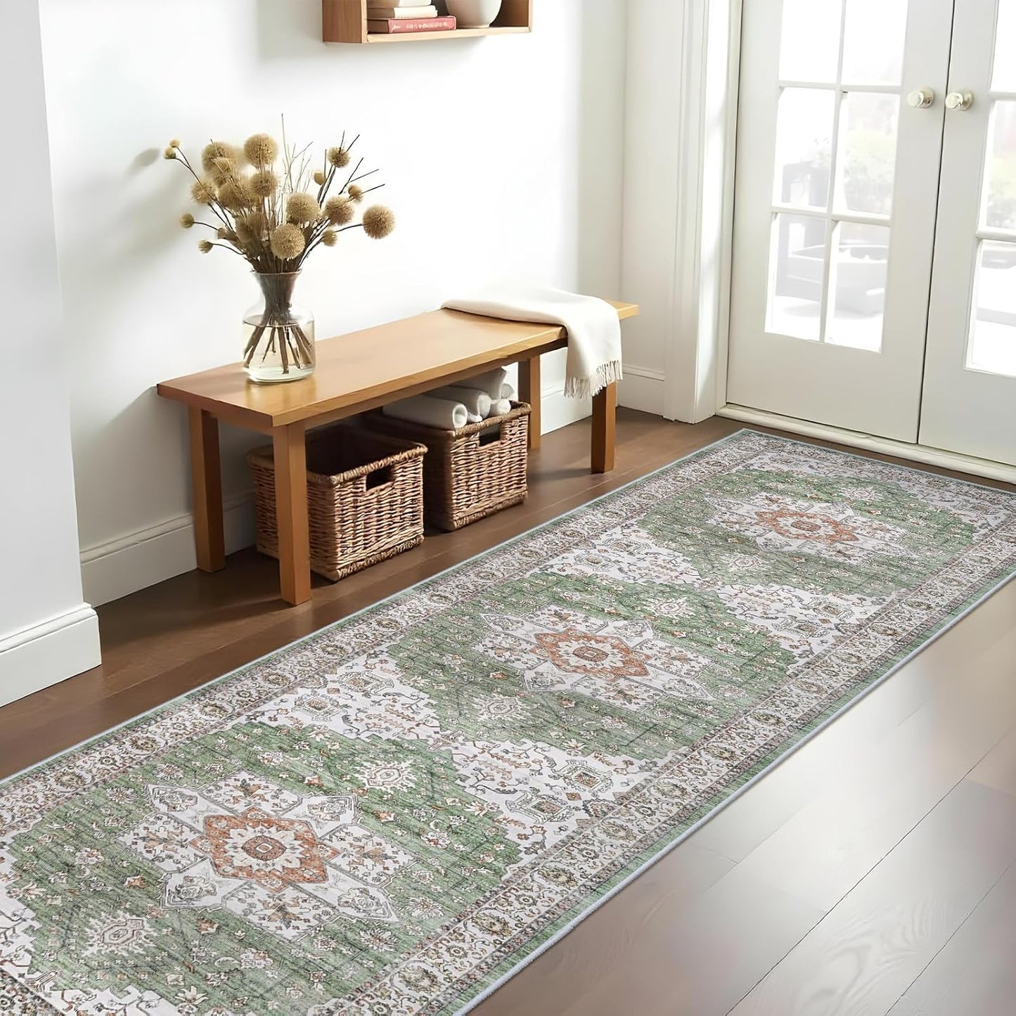 RUUGME Hallway 3x10 Runner Rug - Washable Non Slip Carpet