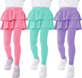 Girls School Uniform Pants 3 Pack with Skirt - Warm Leggings for 4-14