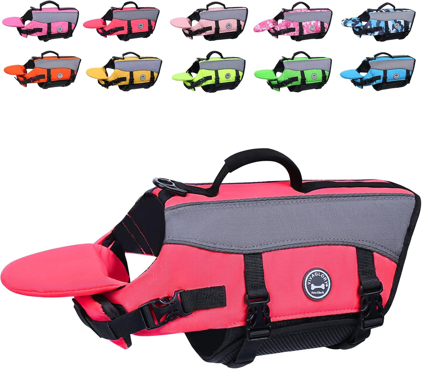 VIVAGLORY Front Float Dog Life Vest for Swimming & Boating