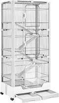 Rolling Small Animal Cage 6 Level Rabbit Cage - Vertical Mansion