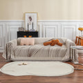 Chenille Sofa Cover for 3 Cushion Couch 71ftX134ft - Modern Beige