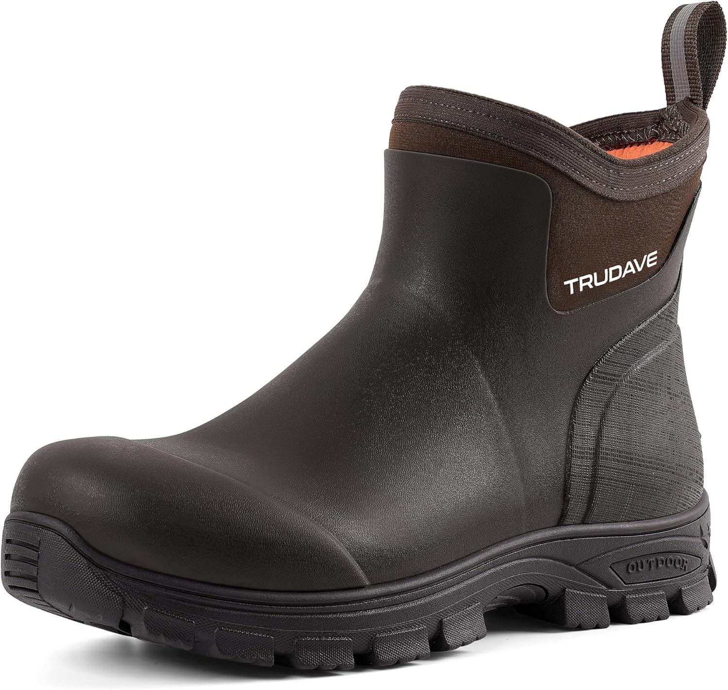 Trudave Men's Waterproof Rain Boots for Outdoor Work and Hunting
