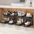 Under Sink Organizer 4 Pack - 2 Tier Pull Out Cabinet Storage