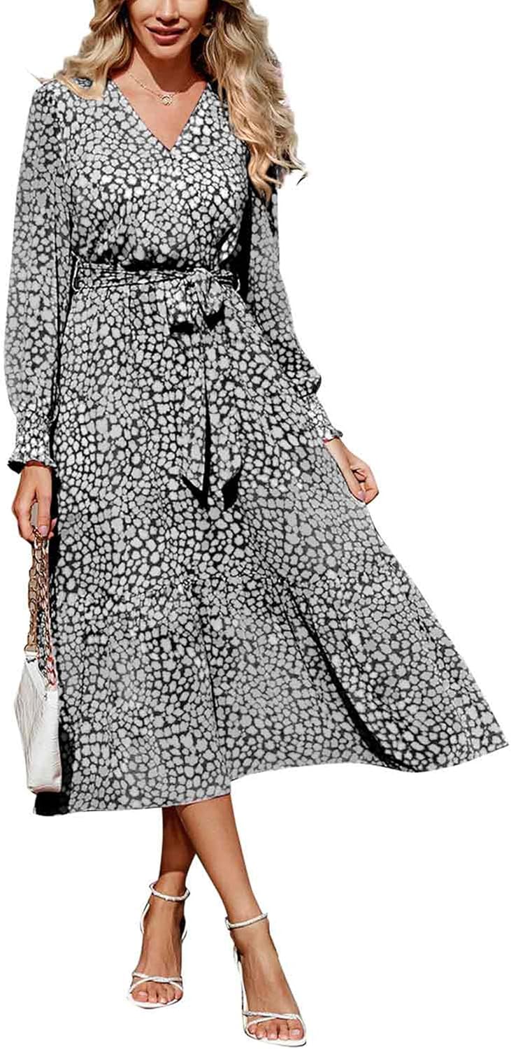 PRETTYGARDEN Floral Boho Dress for Women - Elegant Maxi Style