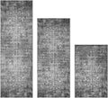 Kitchen Rugs Sets of 3 Non Slip Washable Mats - Blueish Black