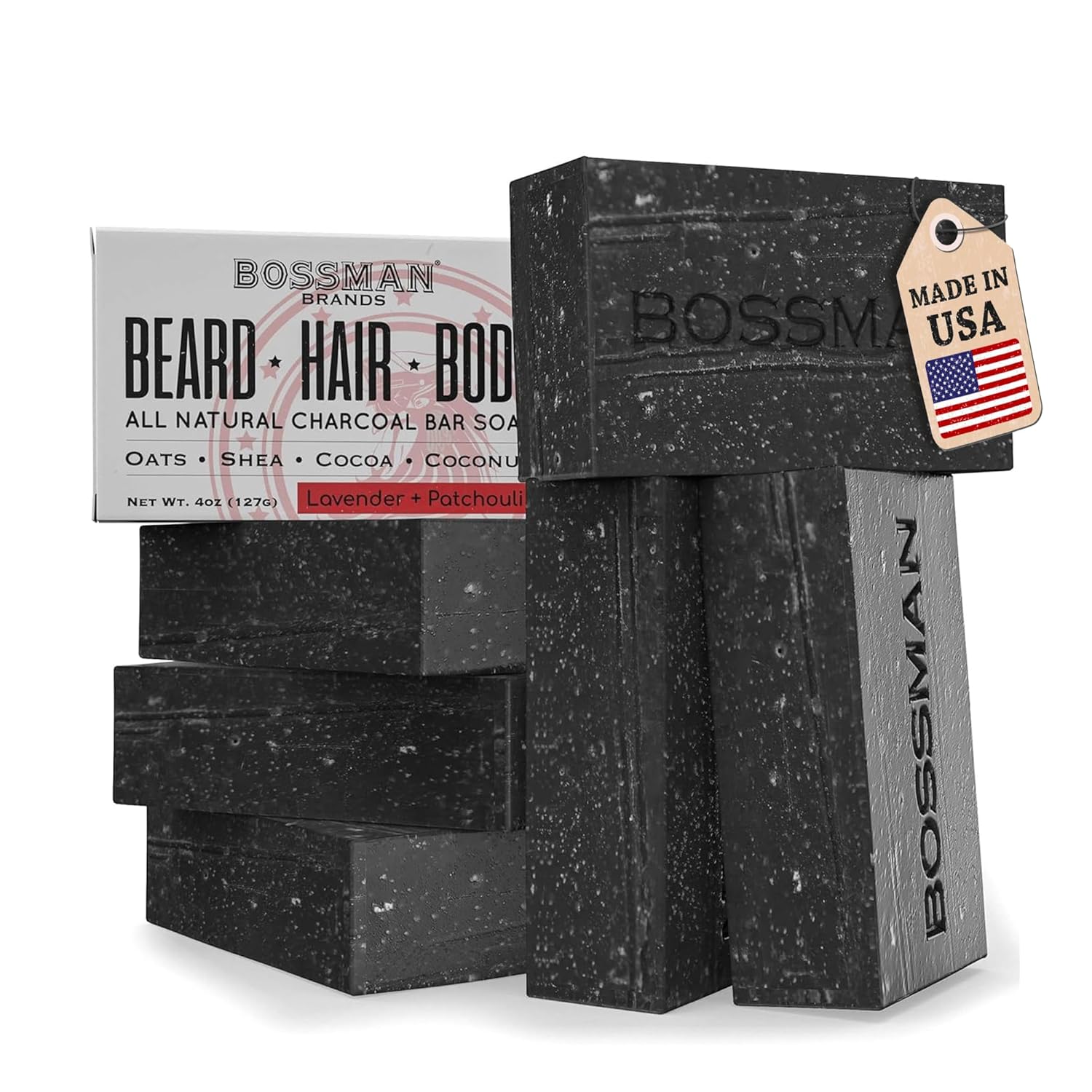 4-in-1 Charcoal Soap Bar for Men - All-Natural Beard Wash