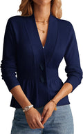 GRACE KARIN Peplum Button Down Lightweight Cardigan - Flattering Fit