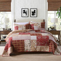 King Patchwork Quilt Set Reversible Coverlet - Lightweight All-Season