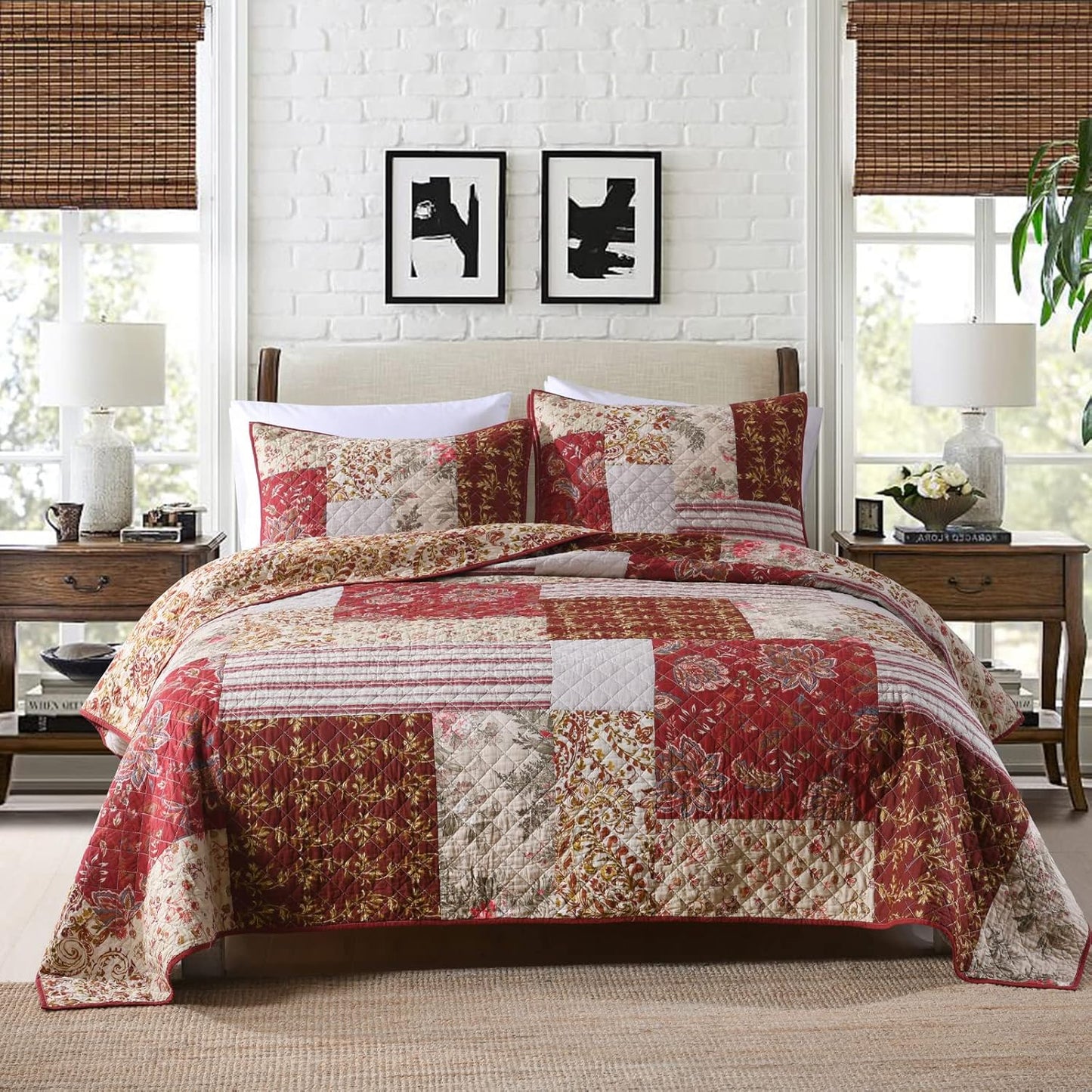 Yvooxny King Quilt Set Reversible Lightweight Coverlet for All Seasons