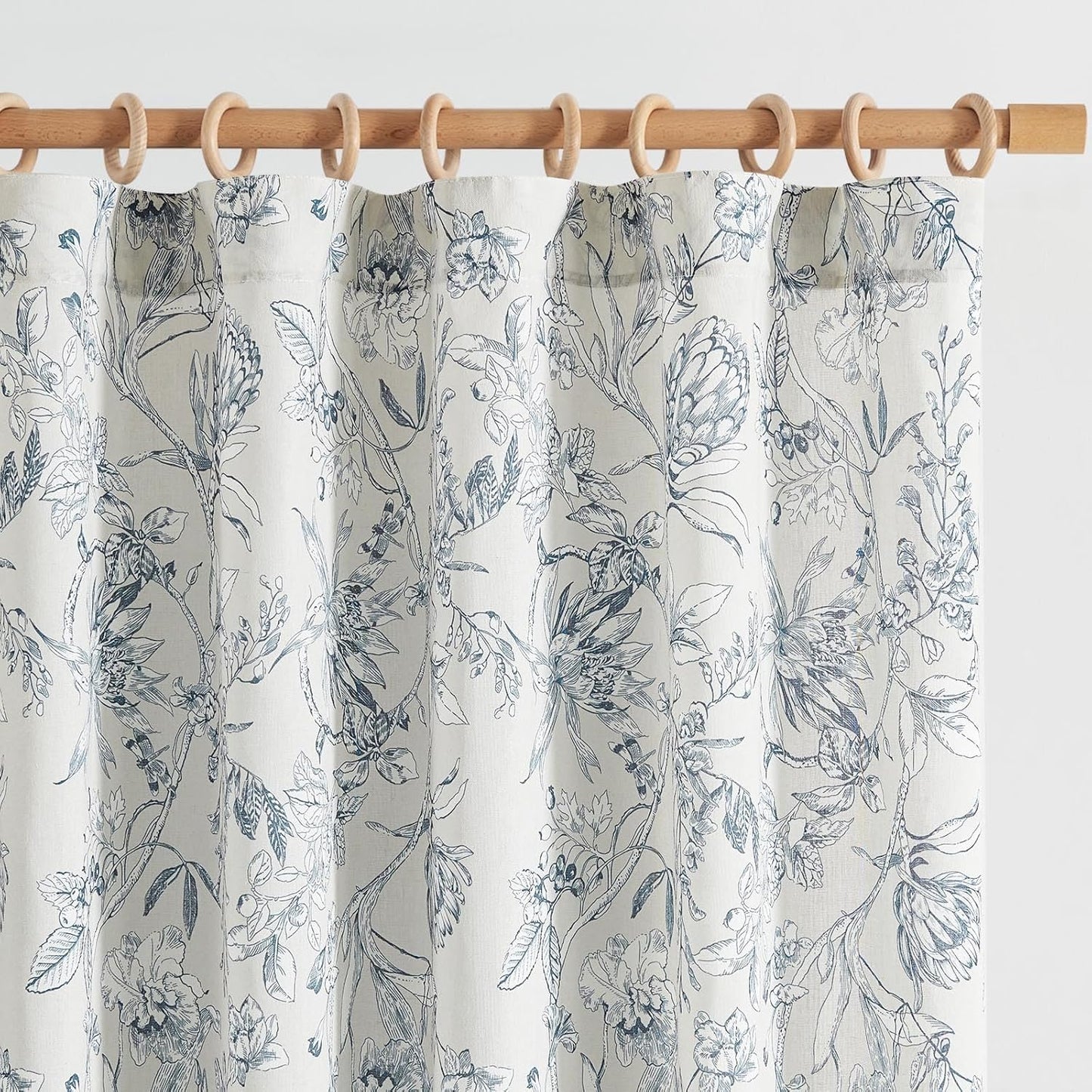 jinchan Floral Curtains 108 Inch Length for Vintage Home Decor